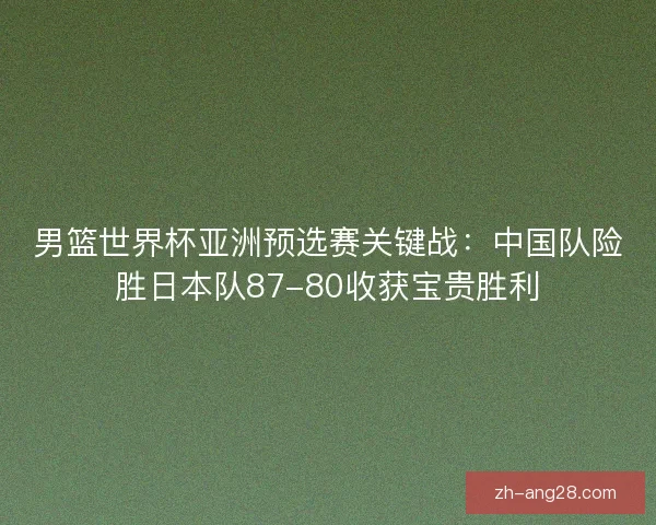 男篮世界杯亚洲预选赛关键战：中国队险胜日本队87-80收获宝贵胜利